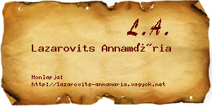 Lazarovits Annamária névjegykártya